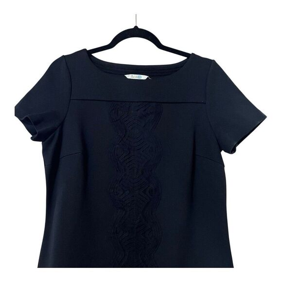 Boden Womens Size 8 Black Short Sleeve Career Embroidered Dress - Picture 2 of 4